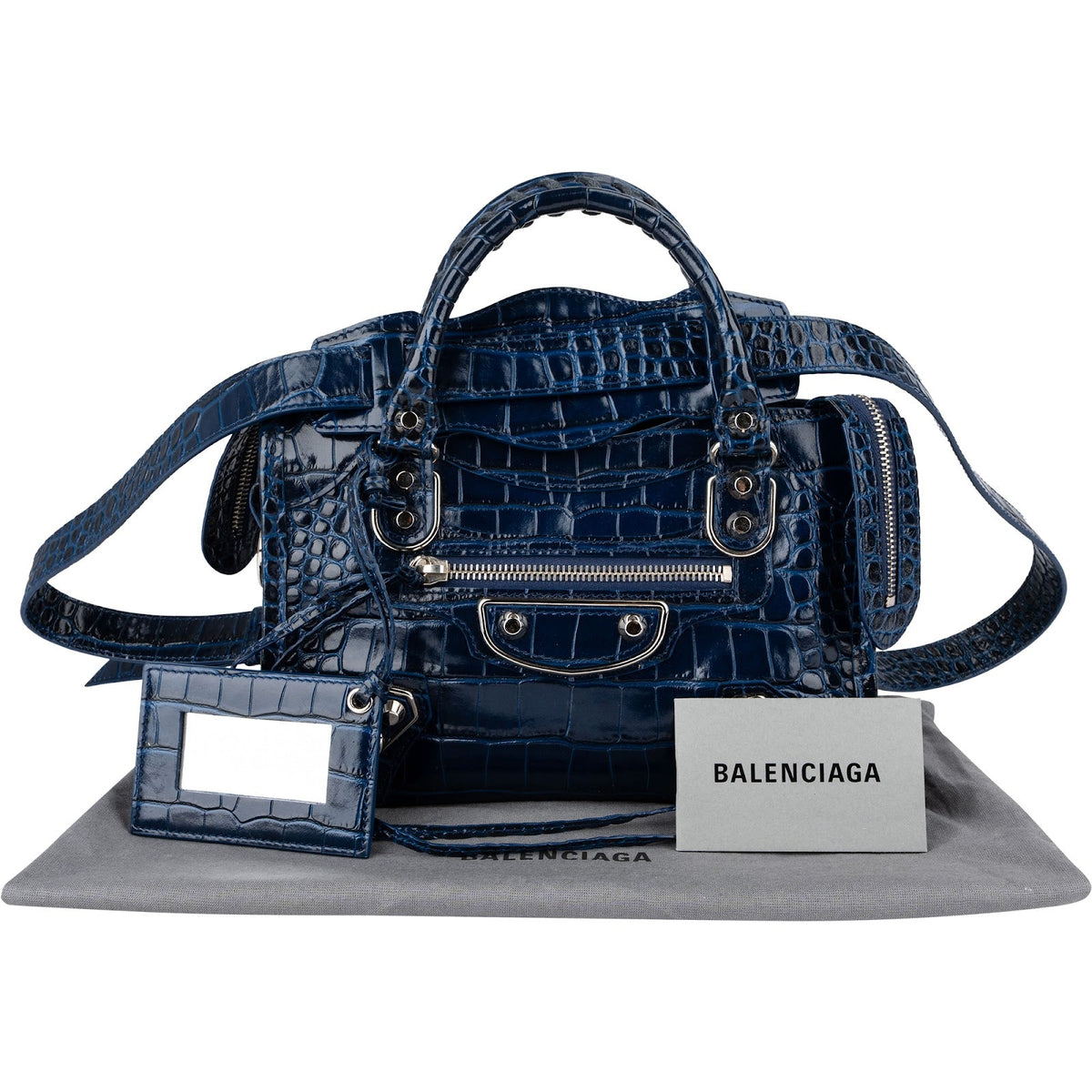 Balenciaga Croc-Embossed Neo Cagole City Handtasche, Bild 2 von 12