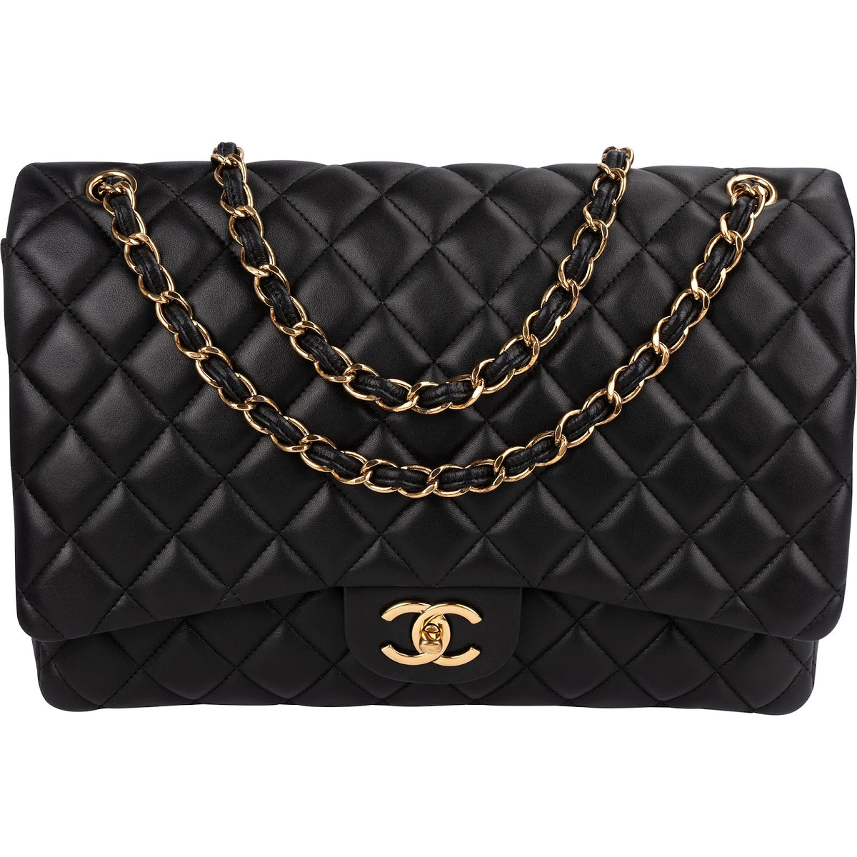 Bolso bandolera Chanel Maxi Double Flap de piel de cordero acolchada