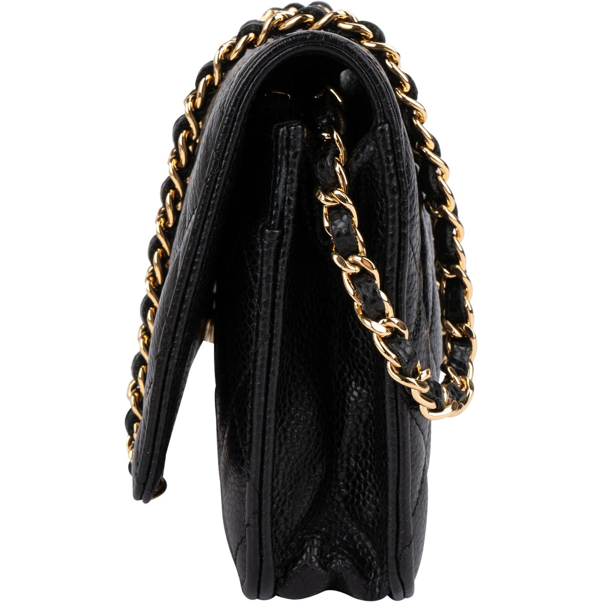 Bolso bandolera Chanel Wallet On Chain en piel Caviar acolchada