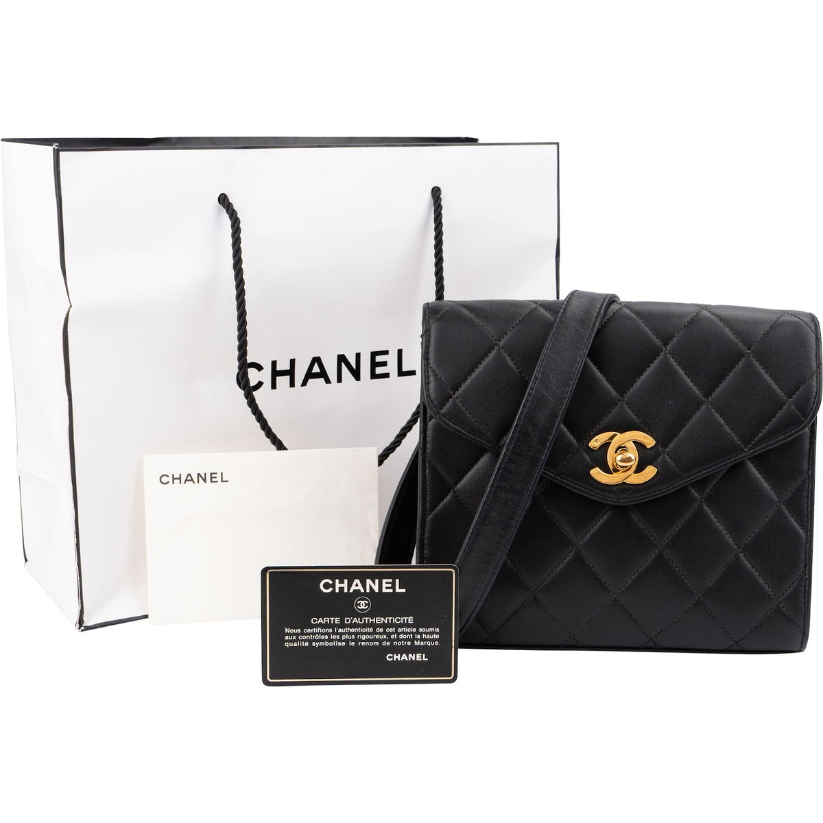 Chanel Quilted Lambskin 24K Gold Single Flap Crossbody Bag