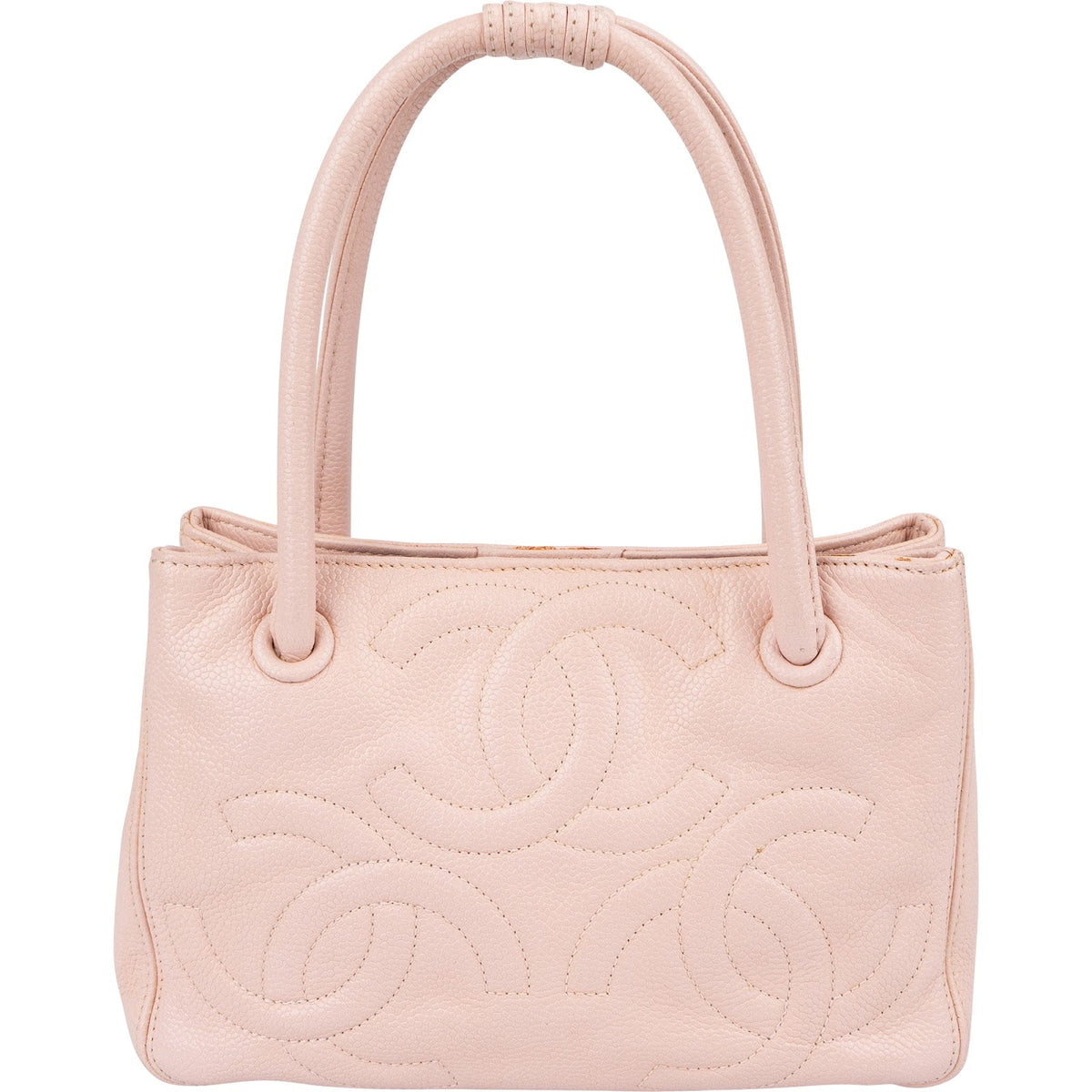 Chanel Triple CC Small Tote aus Caviar-Leder – Vorderansicht
