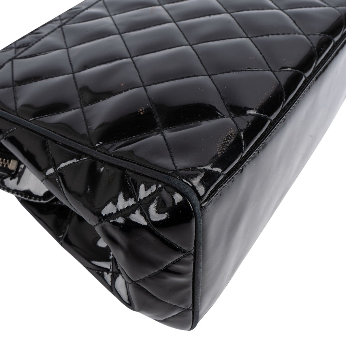 Chanel gewatteerde lakleren CC kleine tote handtas