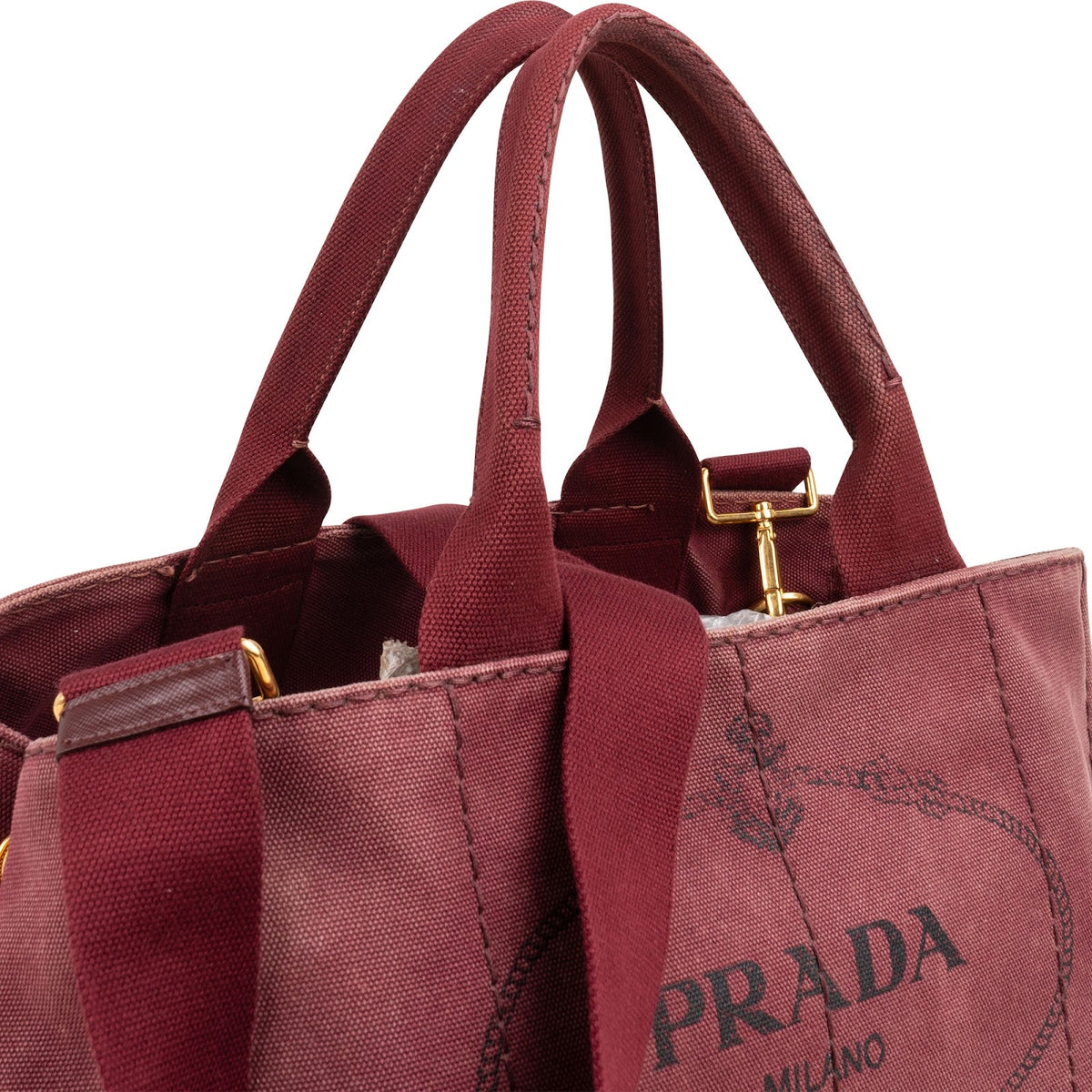 Prada Bordeaux Canvas Canapa Tote, Bild 2 von 11