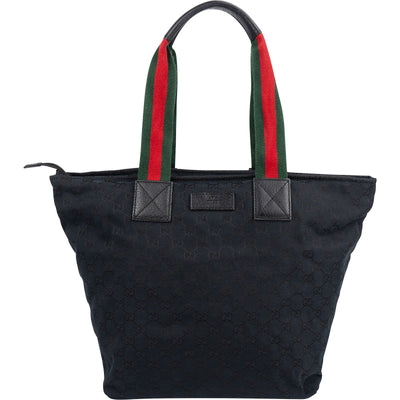 Bolso tote shopper de hombro Gucci con monograma GG en lona y banda Web