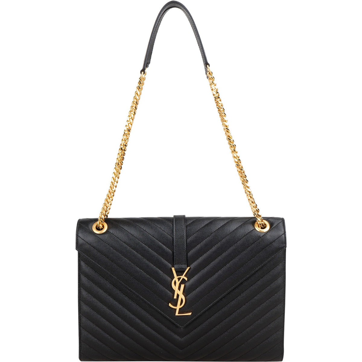 Borsa a tracolla Saint Laurent Large Envelope in pelle Grain de Poudre