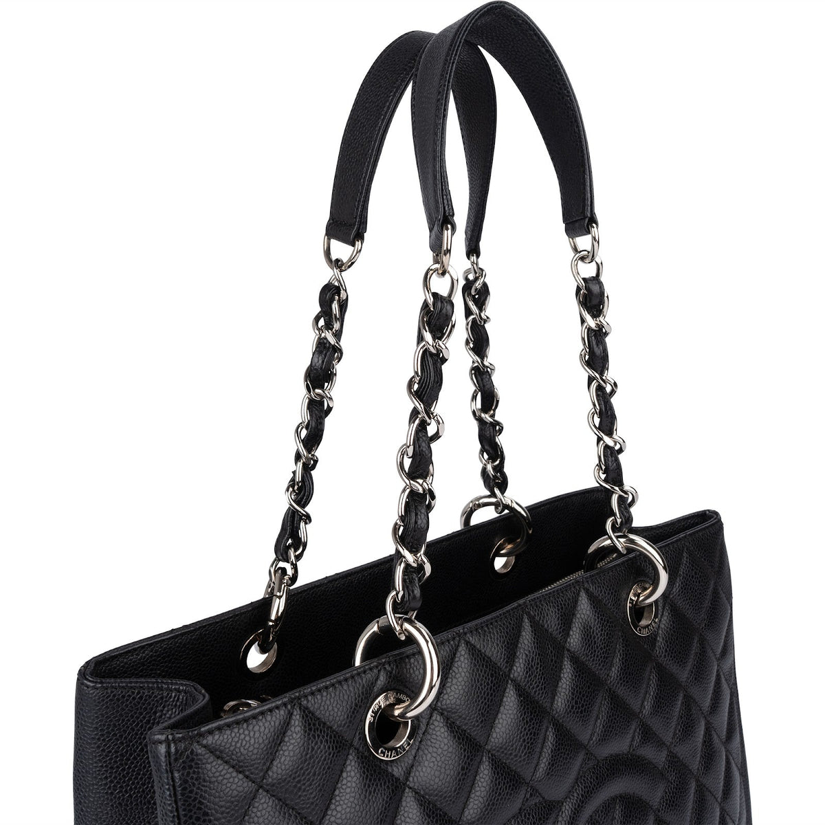 Chanel gewatteerde Caviar lederen Grand Shopping Tote schoudertas