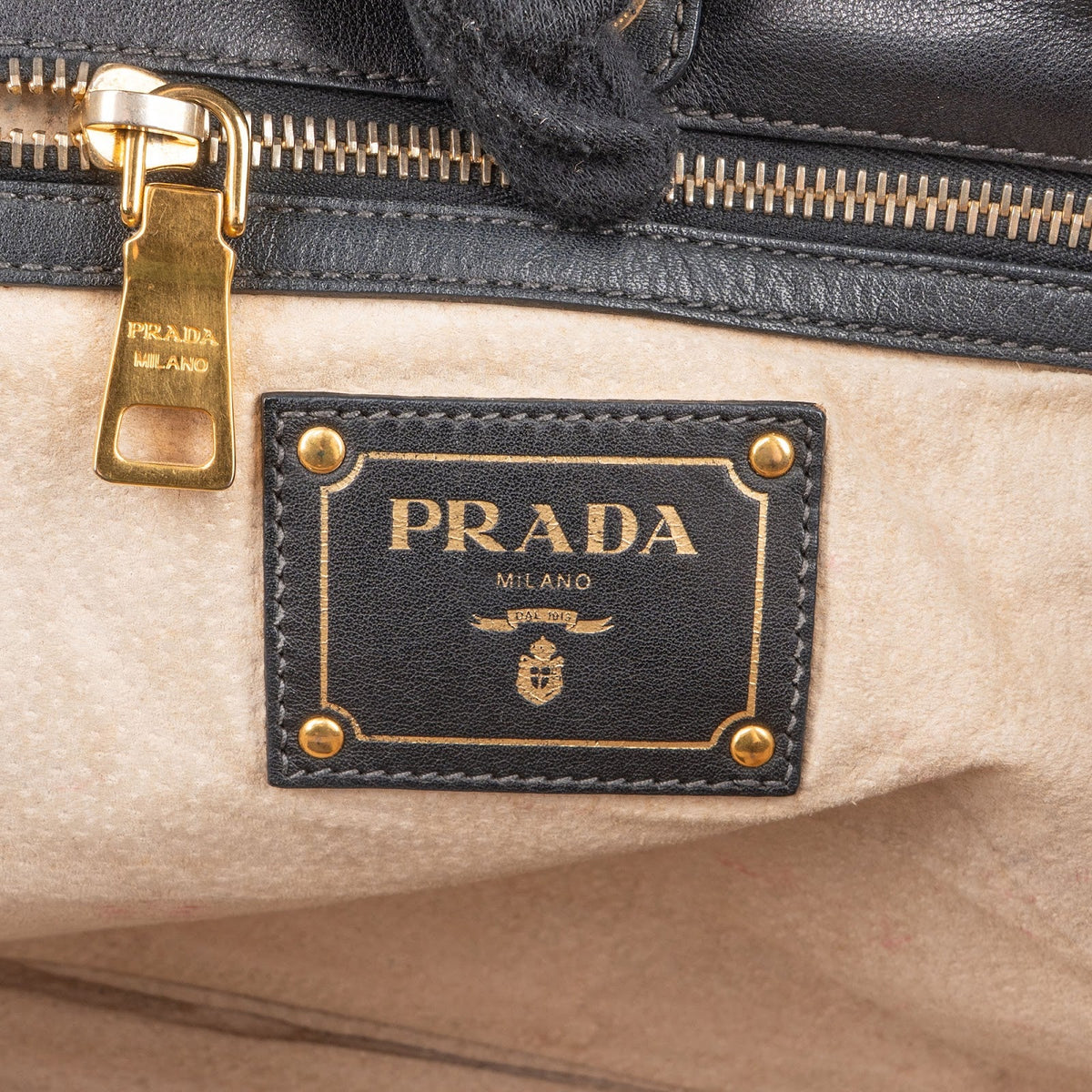 Prada Schwarz Nappa Leder Tote, Bild 10 von 11