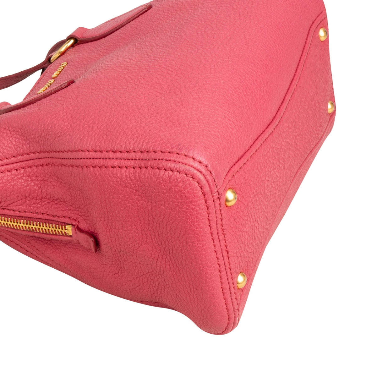 Miu Miu Tote aus rosa genarbtem Vitello-Leder – Ansicht 7