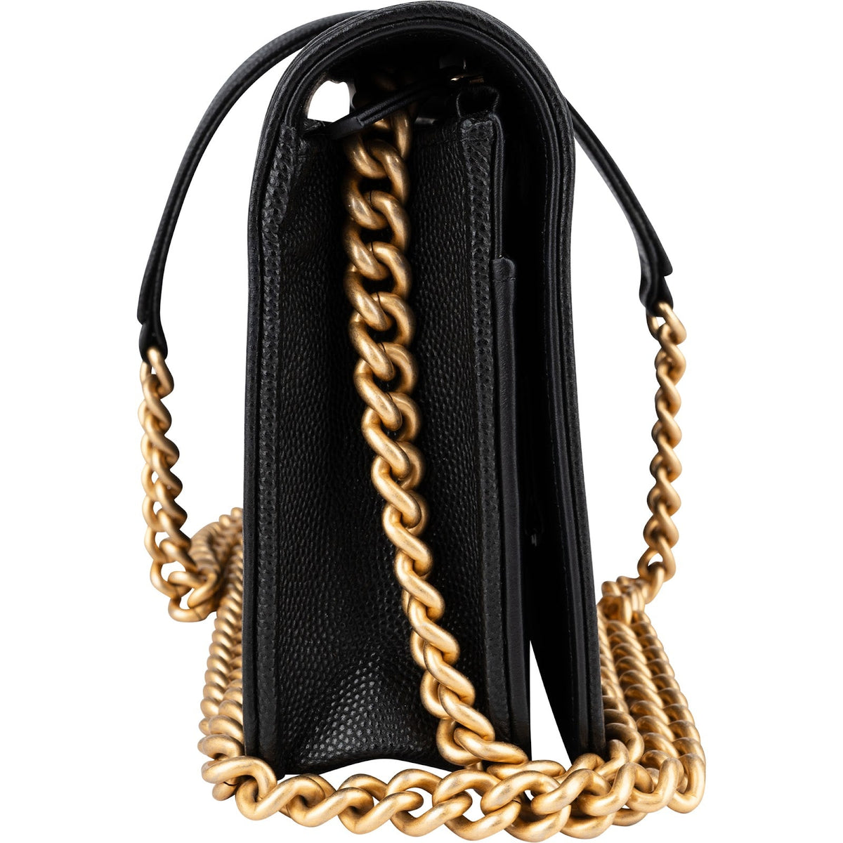 Bolso bandolera Chanel Boy Wallet On Chain de piel caviar acolchada