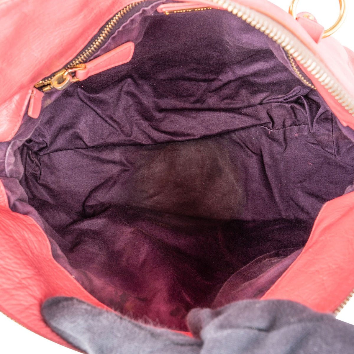 Borsa a mano Miu Miu Bow in pelle Vitello Lux rosa