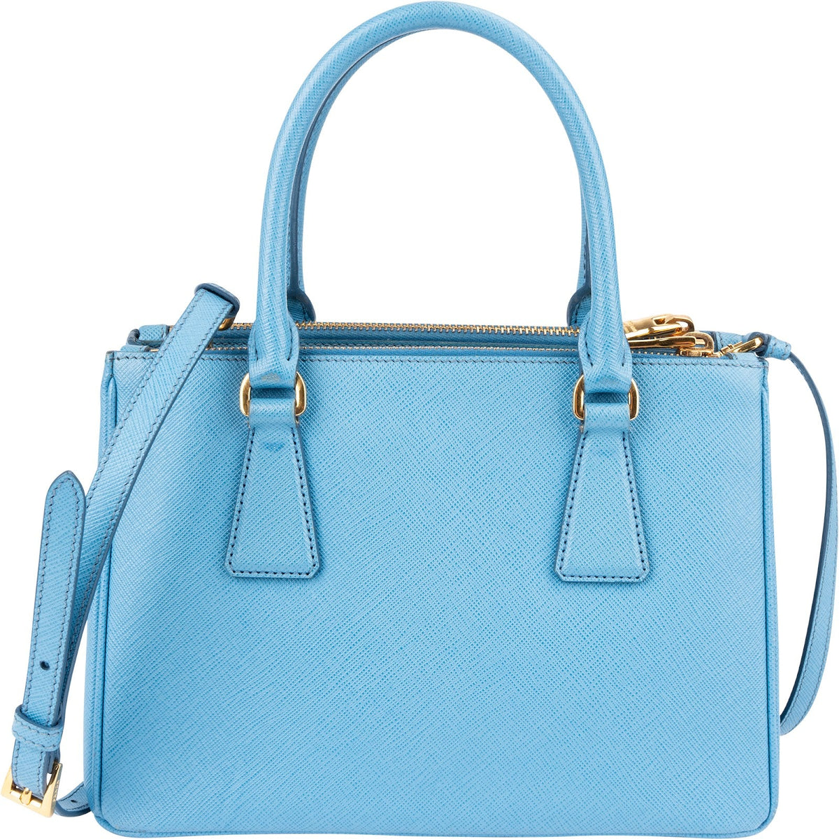 Prada Hellblau Saffiano Leder Galleria Small Handtasche, Bild 5 von 13