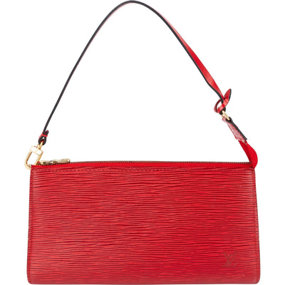 Bolso de mano Pochette Accessoires de piel Epi roja de Louis Vuitton