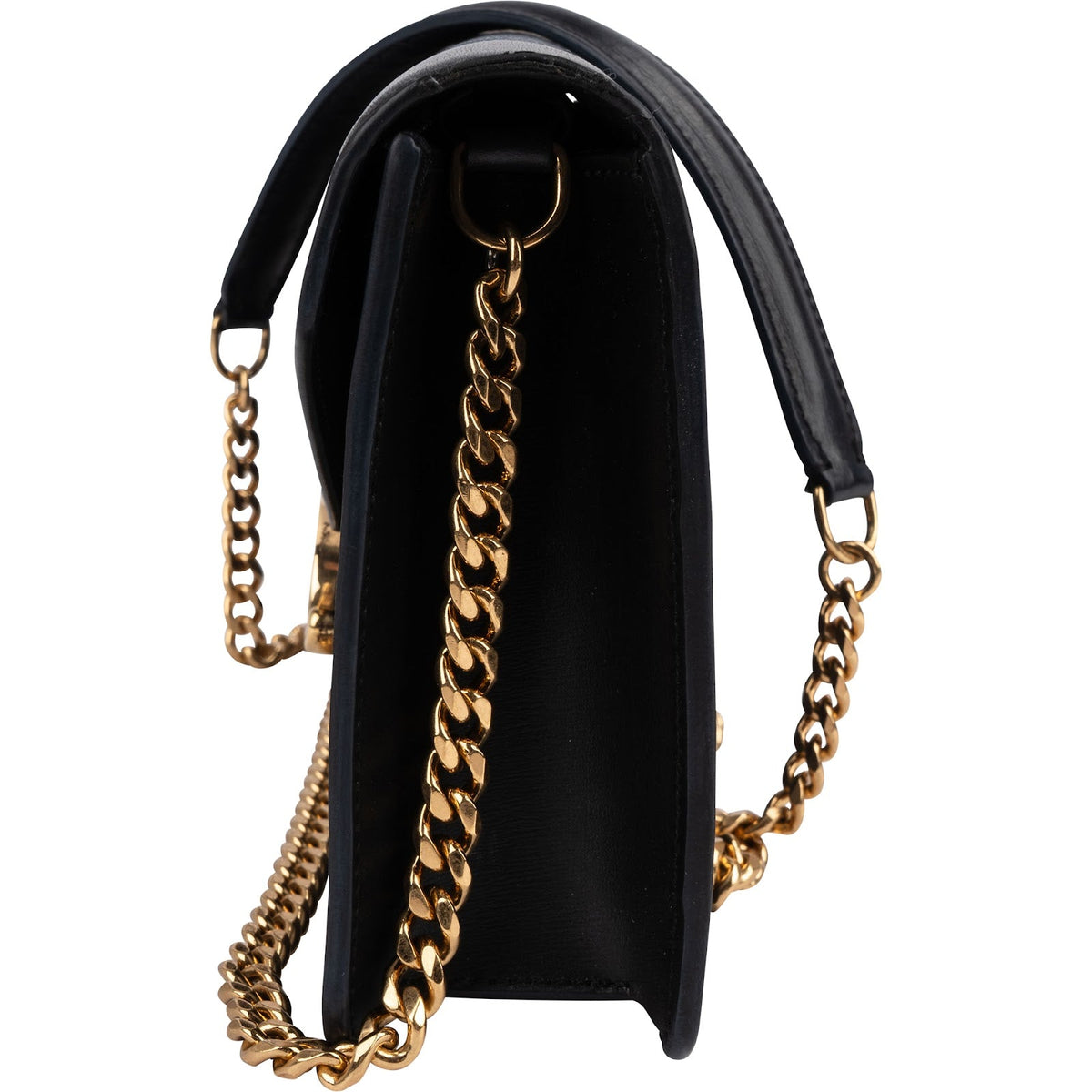 Celine Triomphe Wallet on Chain aus schwarzem Kalbsleder – Ansicht 2