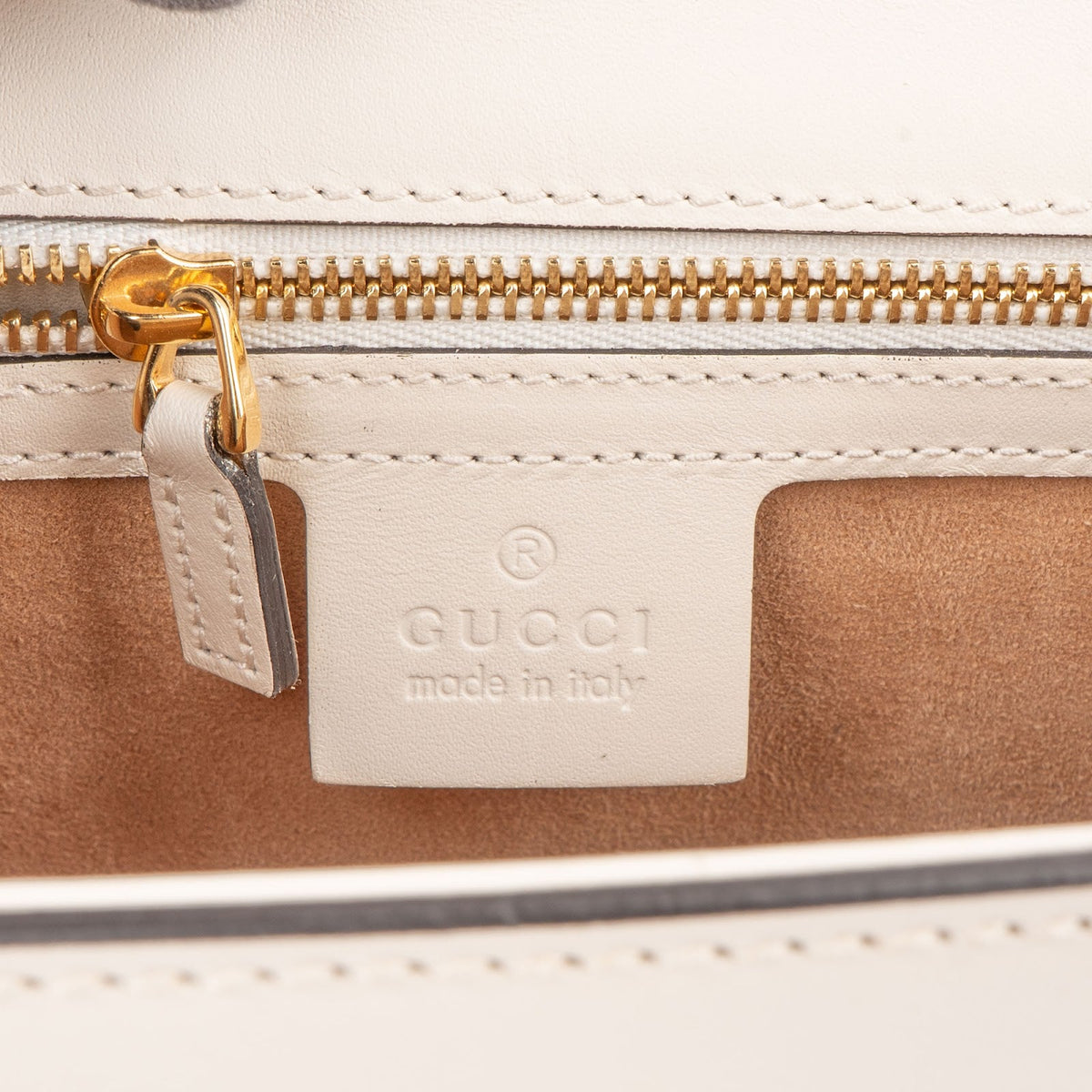 Borsa a spalla Gucci Sylvie in pelle bianca