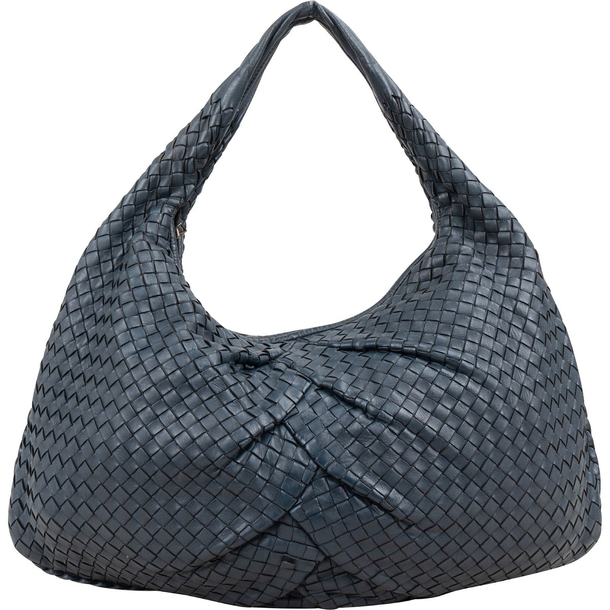 Bottega Veneta Blue Intrecciato Quilted Leather Belly Shoulder Bag