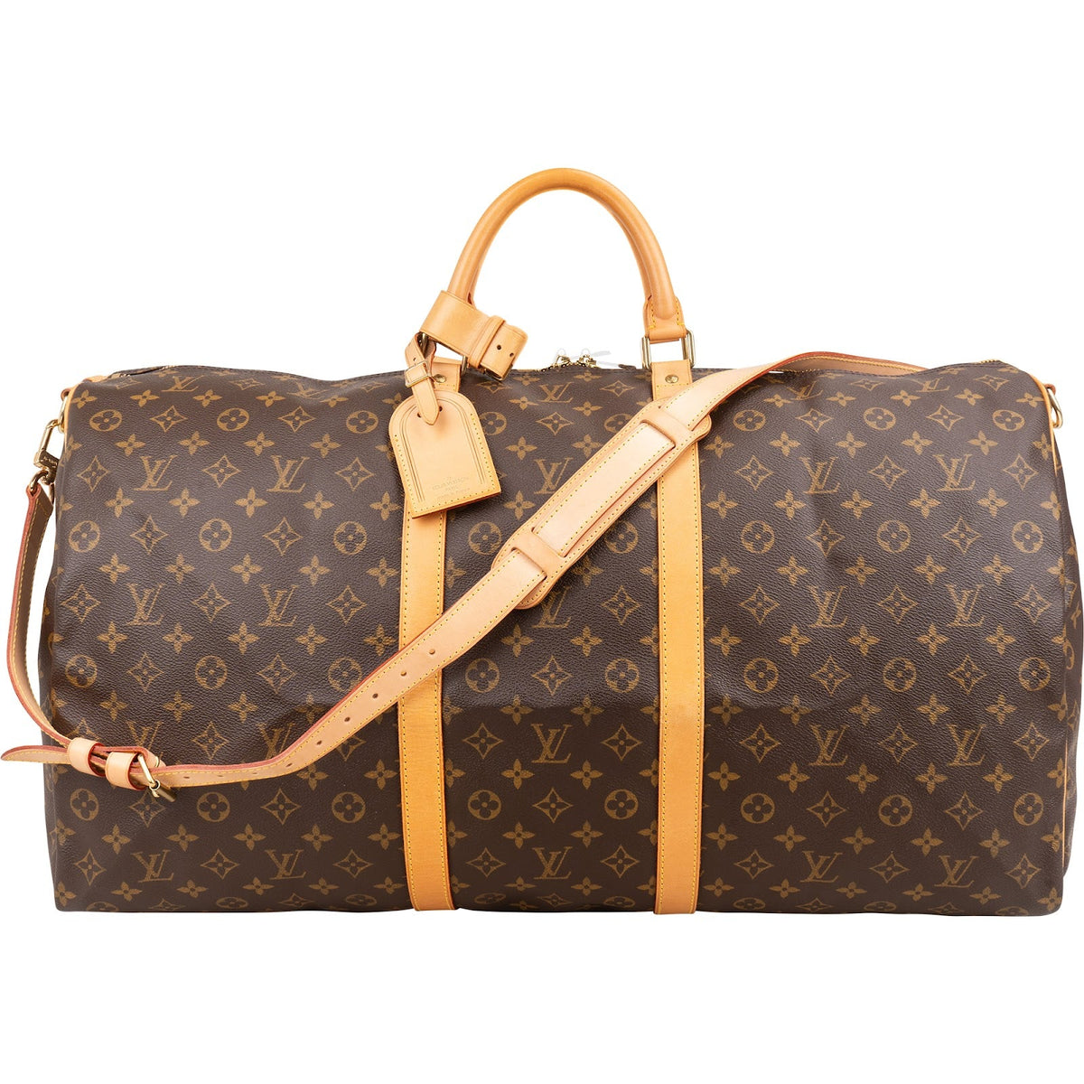 Borsa da viaggio Louis Vuitton Keepall 60 Bandoulière in tela Monogram