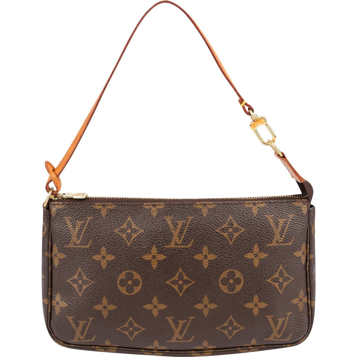 Louis Vuitton Monogram Canvas Pochette Accessoires aus Canvas und Vachetta-Leder – Vorderansicht