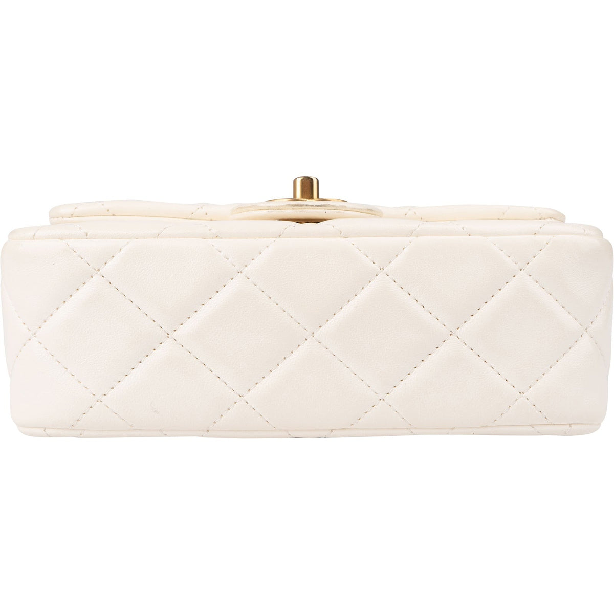 Sac bandoulière Chanel Mini Rectangular à rabat simple en cuir d'agneau matelassé avec perles