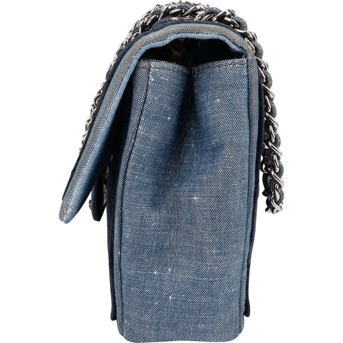 Borsa a tracolla Chanel Medium Single Flap in denim trapuntato
