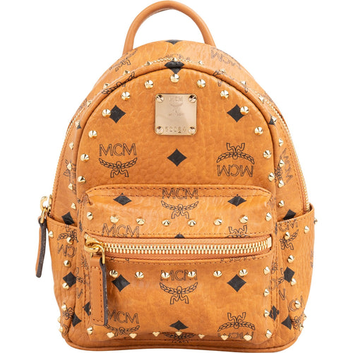 MCM Monogram Visetos Stark Studded Mini Backpack