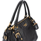 Prada Black Soft Calfskin Gaufre Tote Handbag