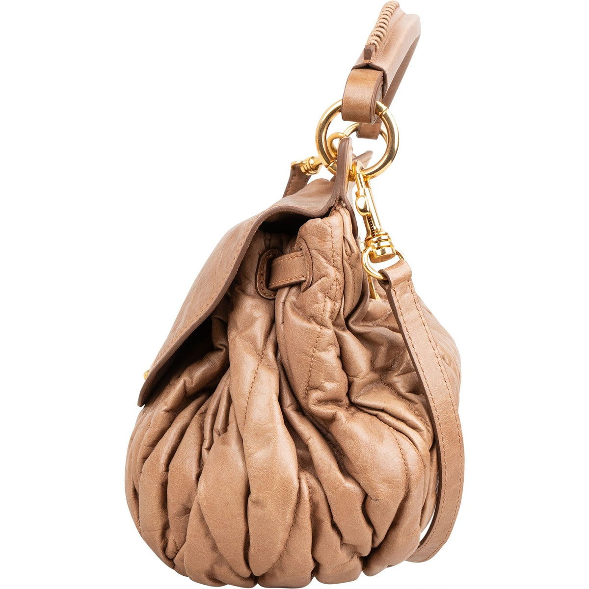 Miu Miu Matelassé Vitello Lux Leather City Coffer Handbag