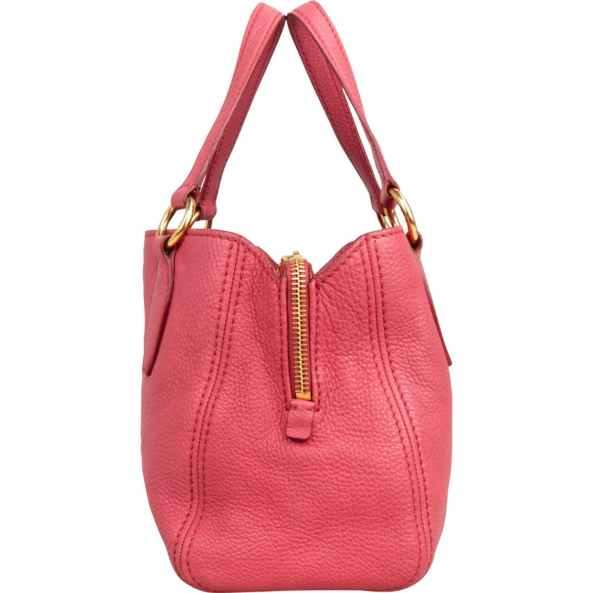 Miu Miu Tote aus rosa genarbtem Vitello-Leder – Ansicht 3