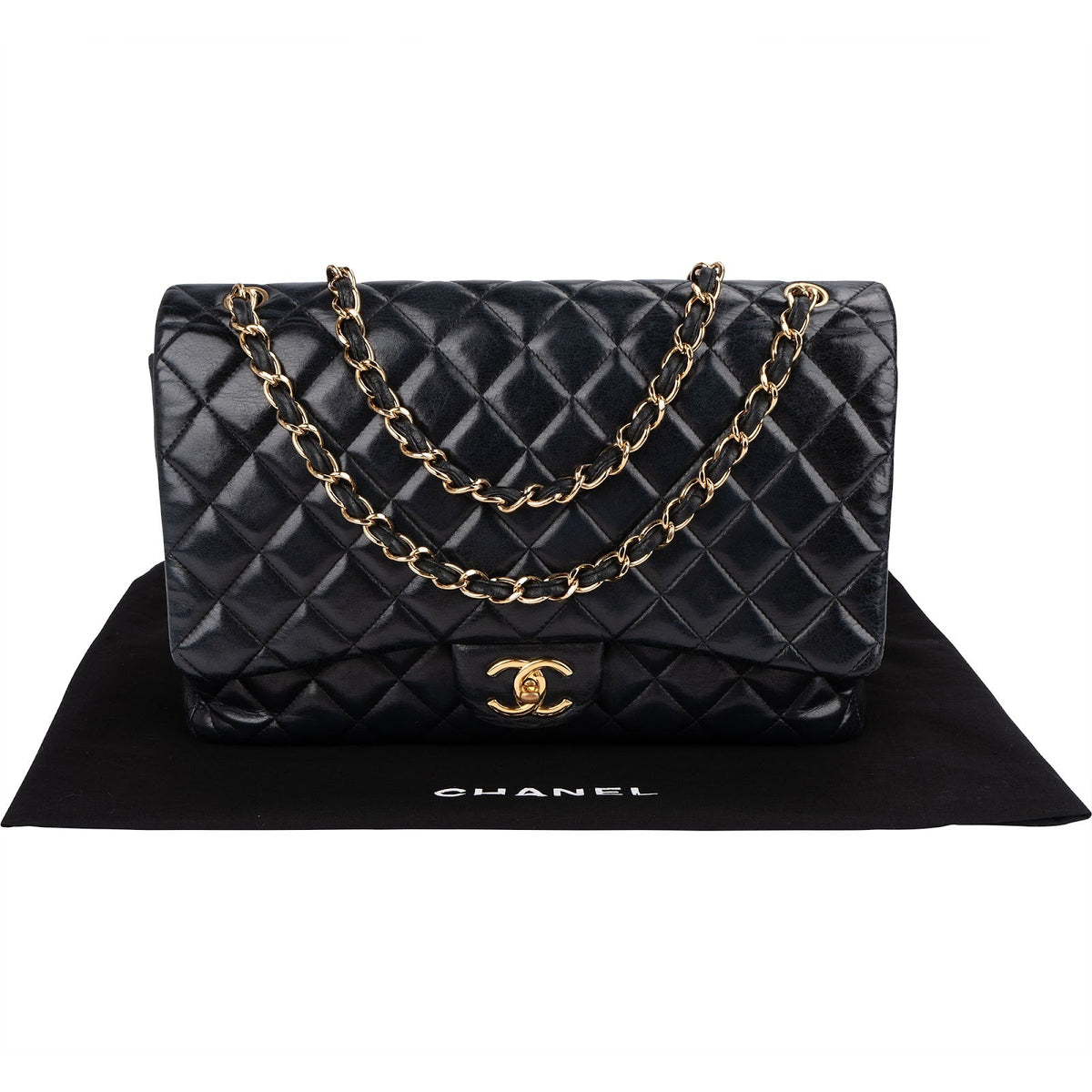 Bolso bandolera Chanel Jumbo de piel de cordero acolchada con doble solapa