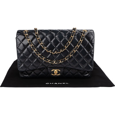 Chanel Quilted Lambskin Jumbo Double Flap Crossbody Bag