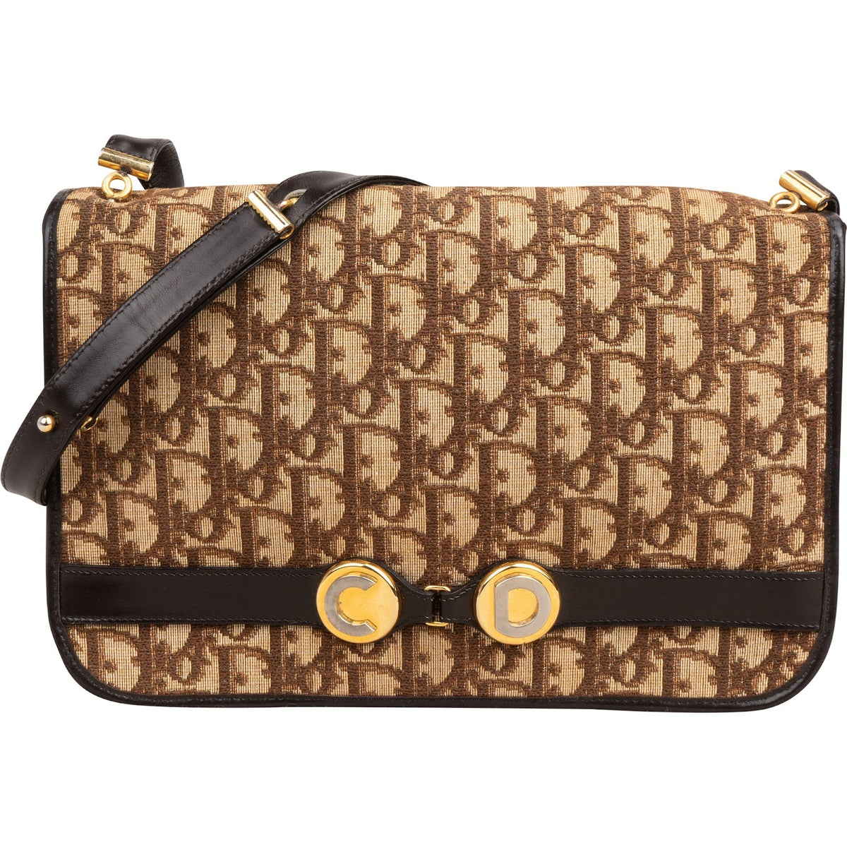 Sac à bandoulière vintage à rabat Christian Dior avec monogramme Trotter