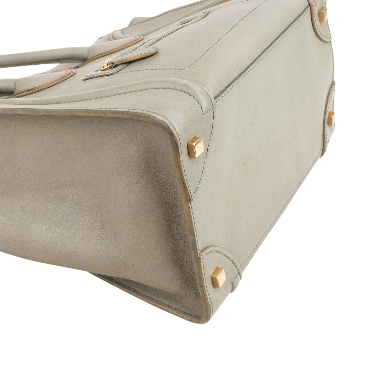 Sac à main Céline Large Luggage en cuir lisse vert