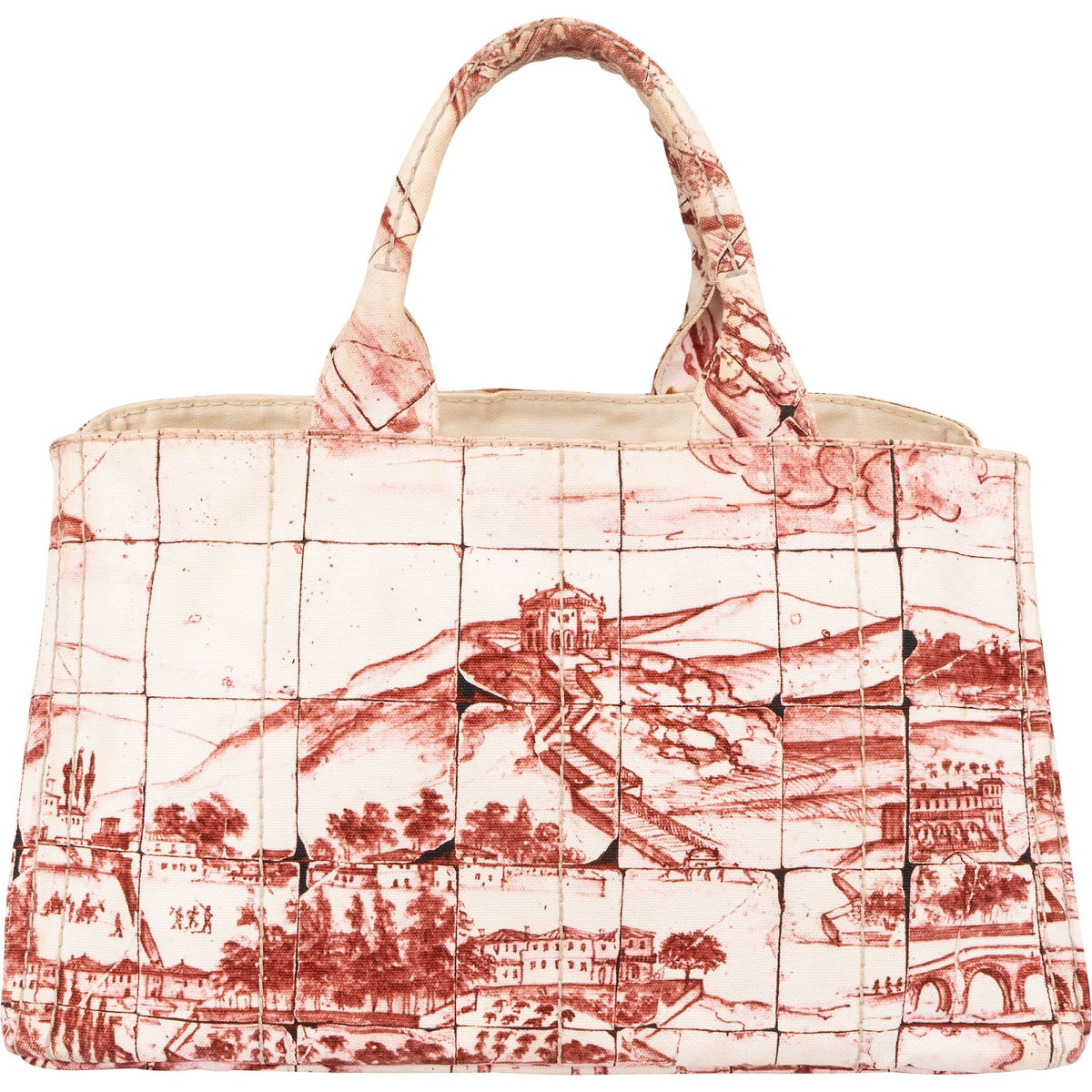 Prada Estampada Tote aus bedrucktem Canapa-Canvas – Ansicht 4