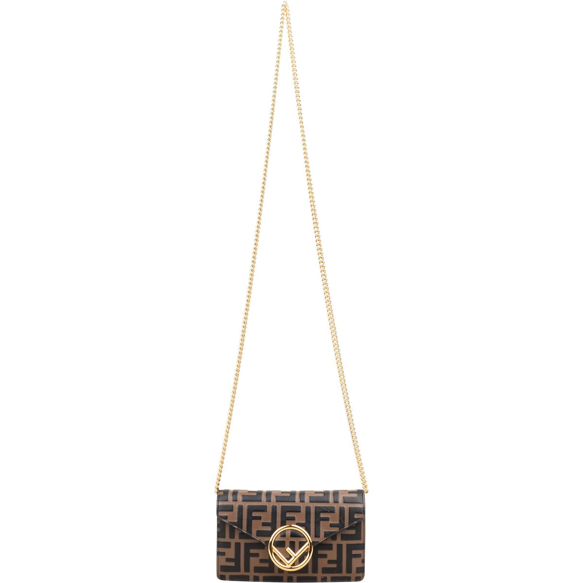 Fendi Monogram FF gepreegde lederen "F is" Belt crossbody tas
