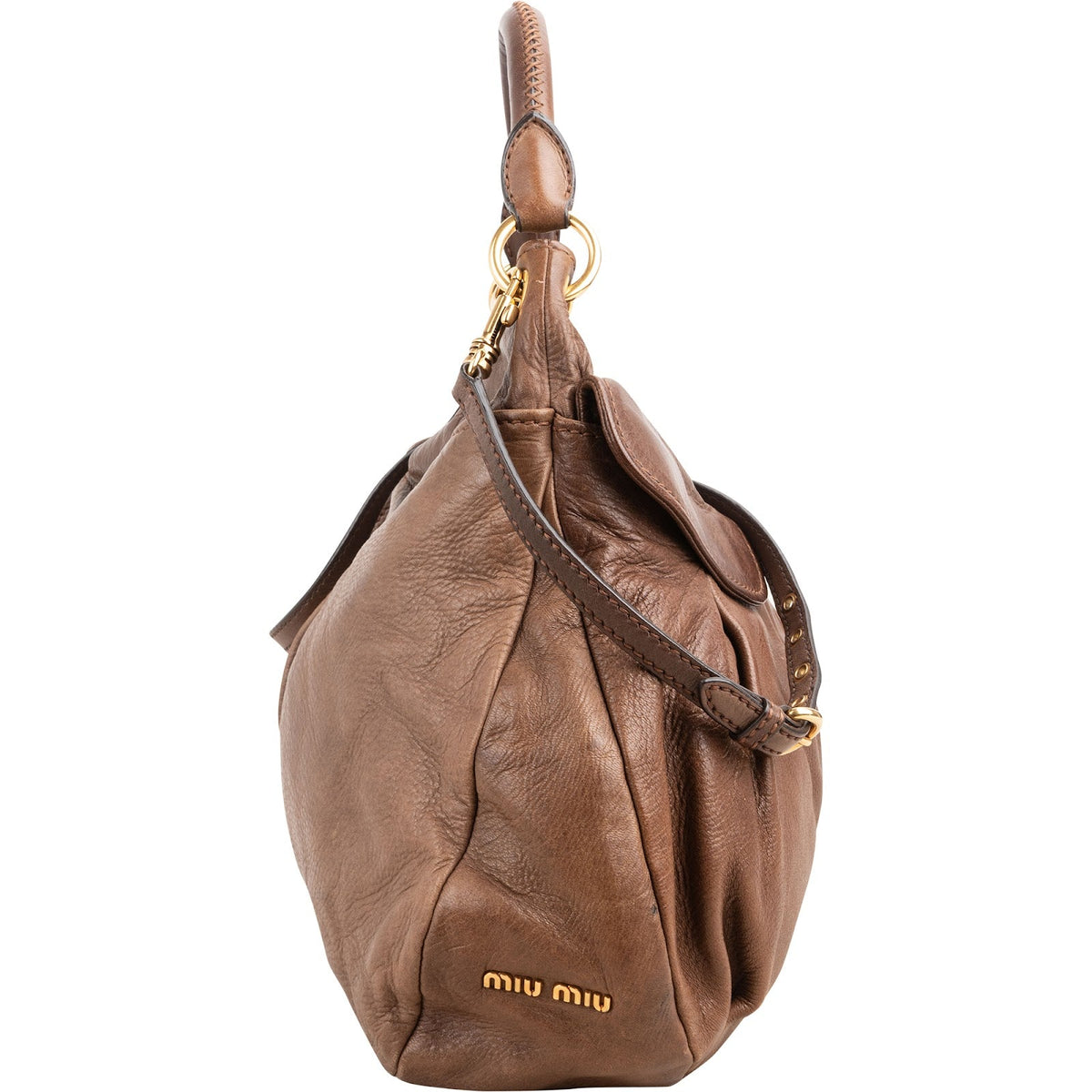 Miu Miu Vitello Daino Leder Coffer Hobo Schultertasche, Bild 3 von 11