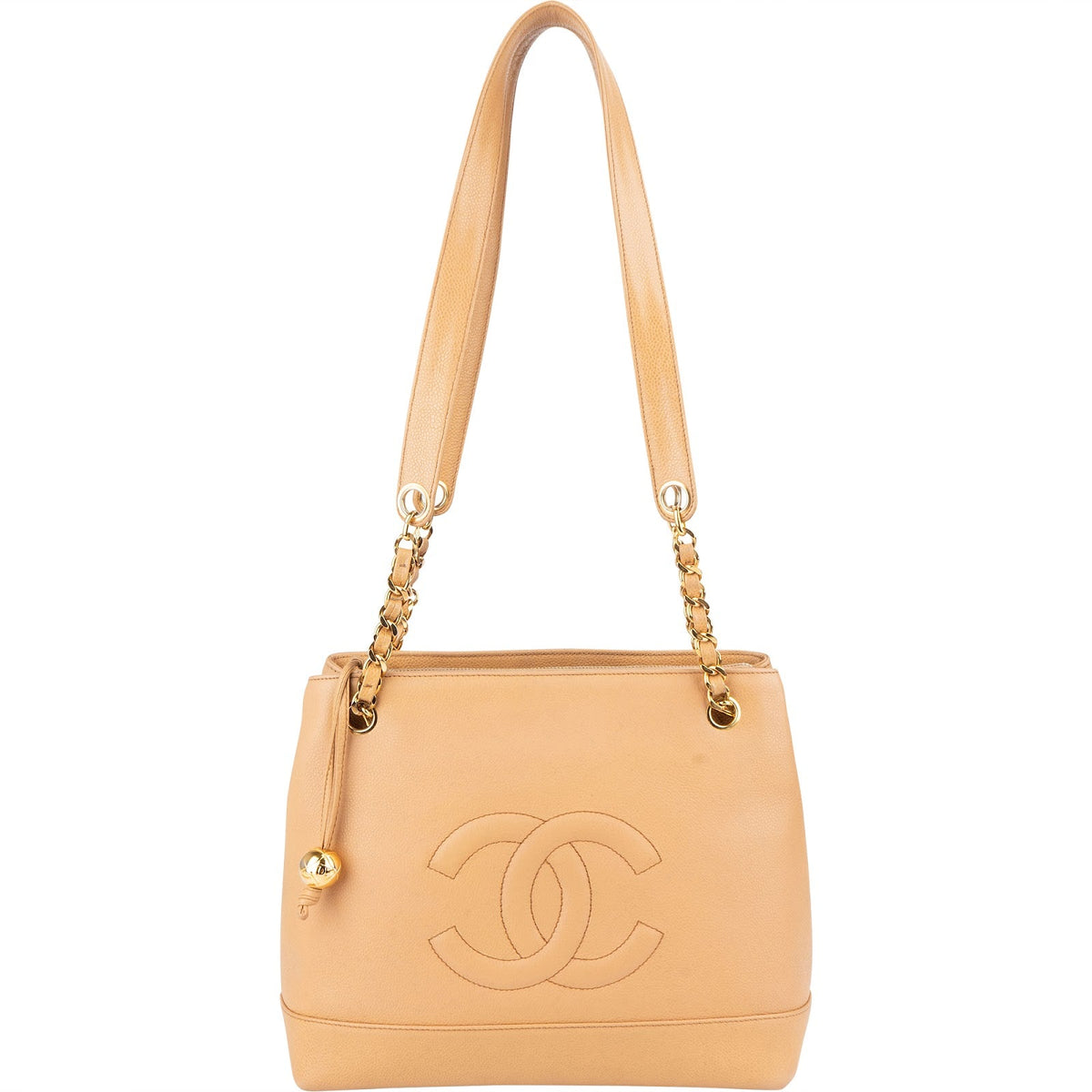 Chanel Caviar Leather CC Tote Shoulder Bag
