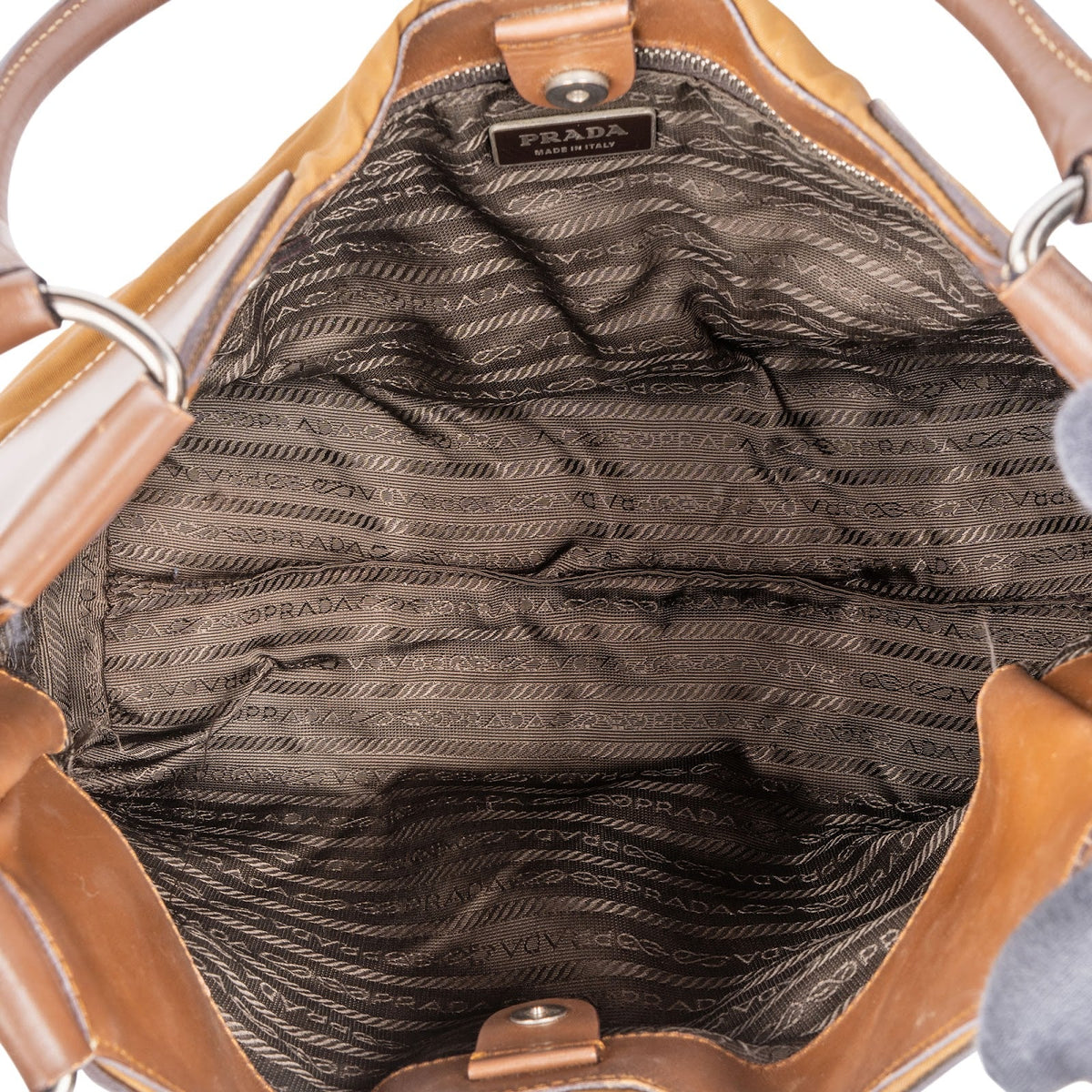 Prada Tessuto Leder Trim Hobo Schultertasche, Bild 8 von 10