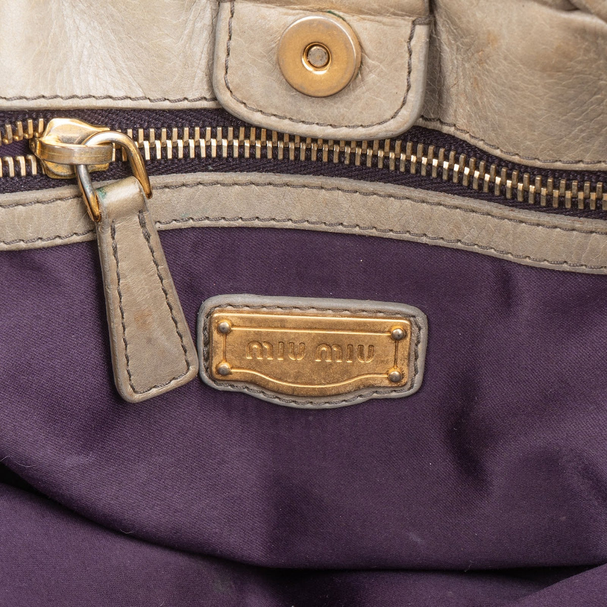 Miu Miu Vitello Lux Satchel Leather Handbag