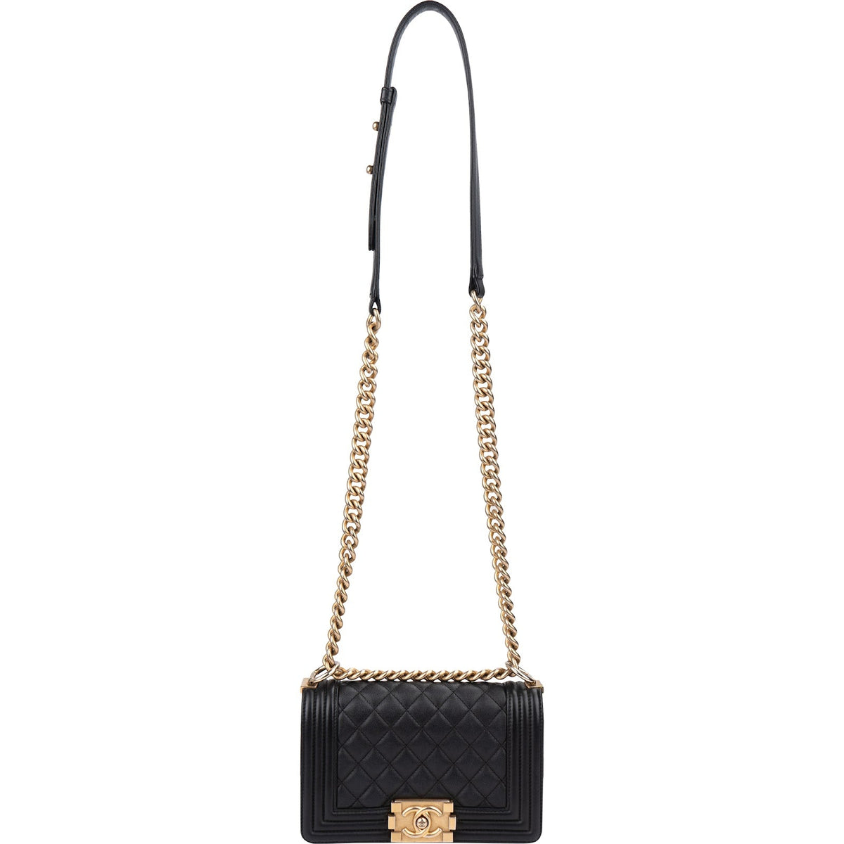 Bolso bandolera Chanel Boy Single Flap pequeño en piel de becerro acolchada