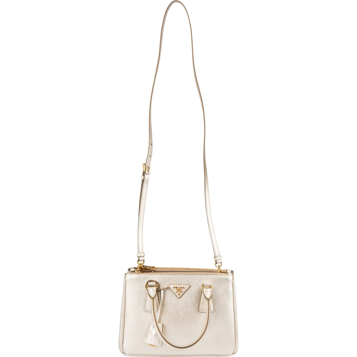 Borsa a mano piccola Galleria in pelle Saffiano metallizzata Prada