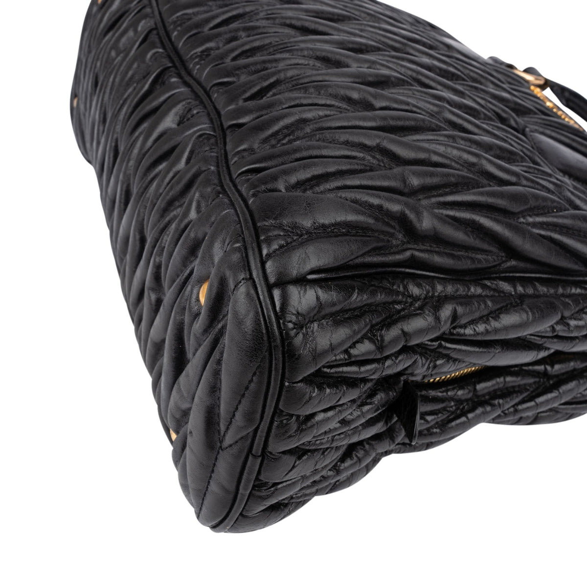 Borsa a mano Miu Miu in pelle nappa matelassé nera