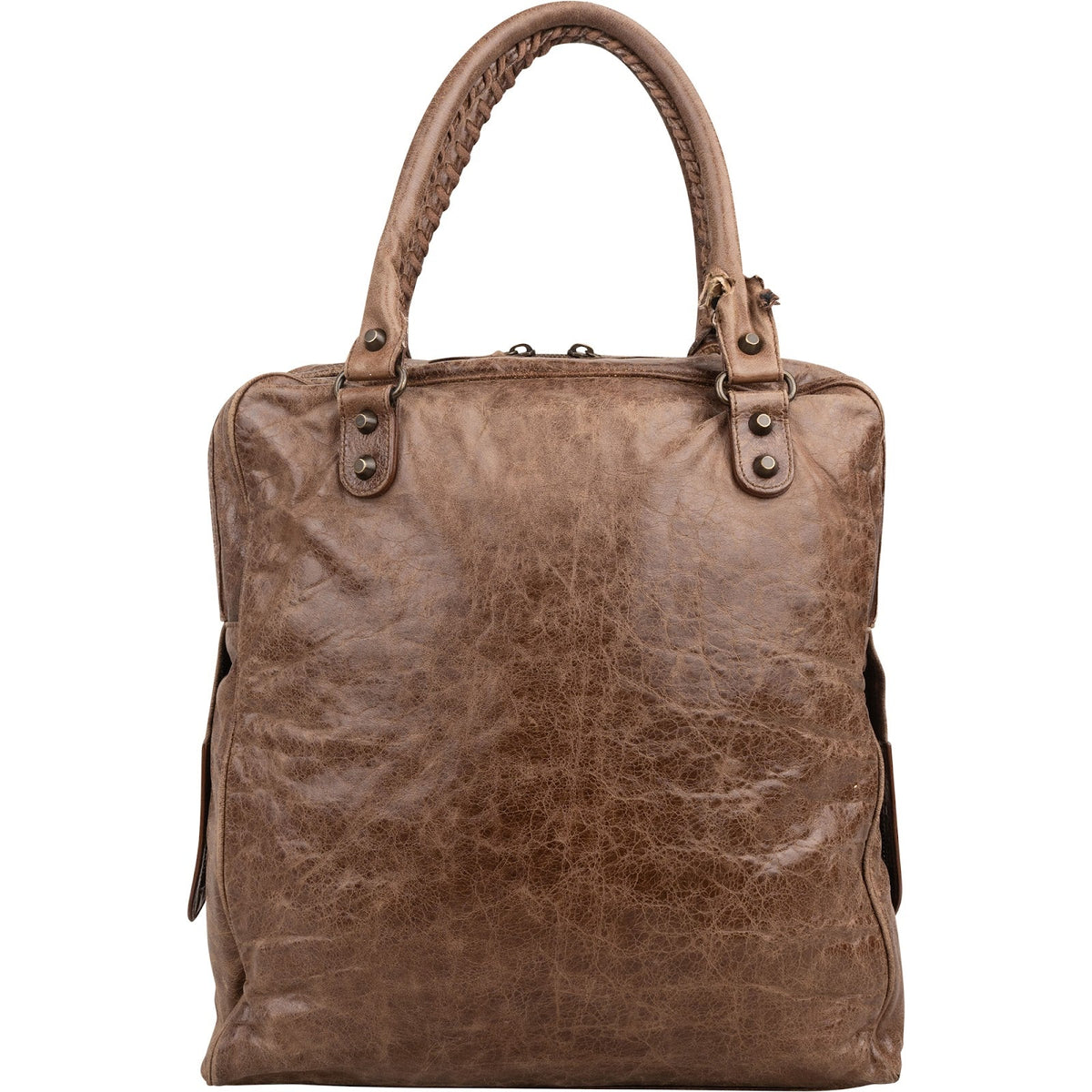 Balenciaga Braun Leder Paper Tote City Handtasche, Bild 4 von 12