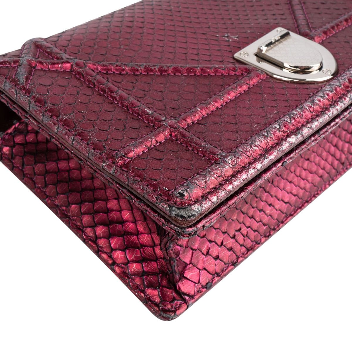 Dior Metallic Python Mini Diorama Umhängetasche, Bild 6 von 11