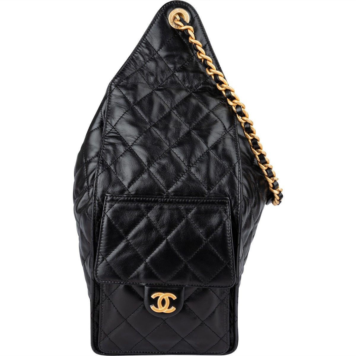Chanel 25 Medium gewatteerde lamsleren bucket-schoudertas met trekkoord