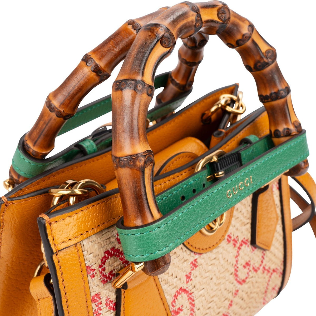 Gucci Diana Mini Tote aus Bast (limitiert) – Ansicht 3
