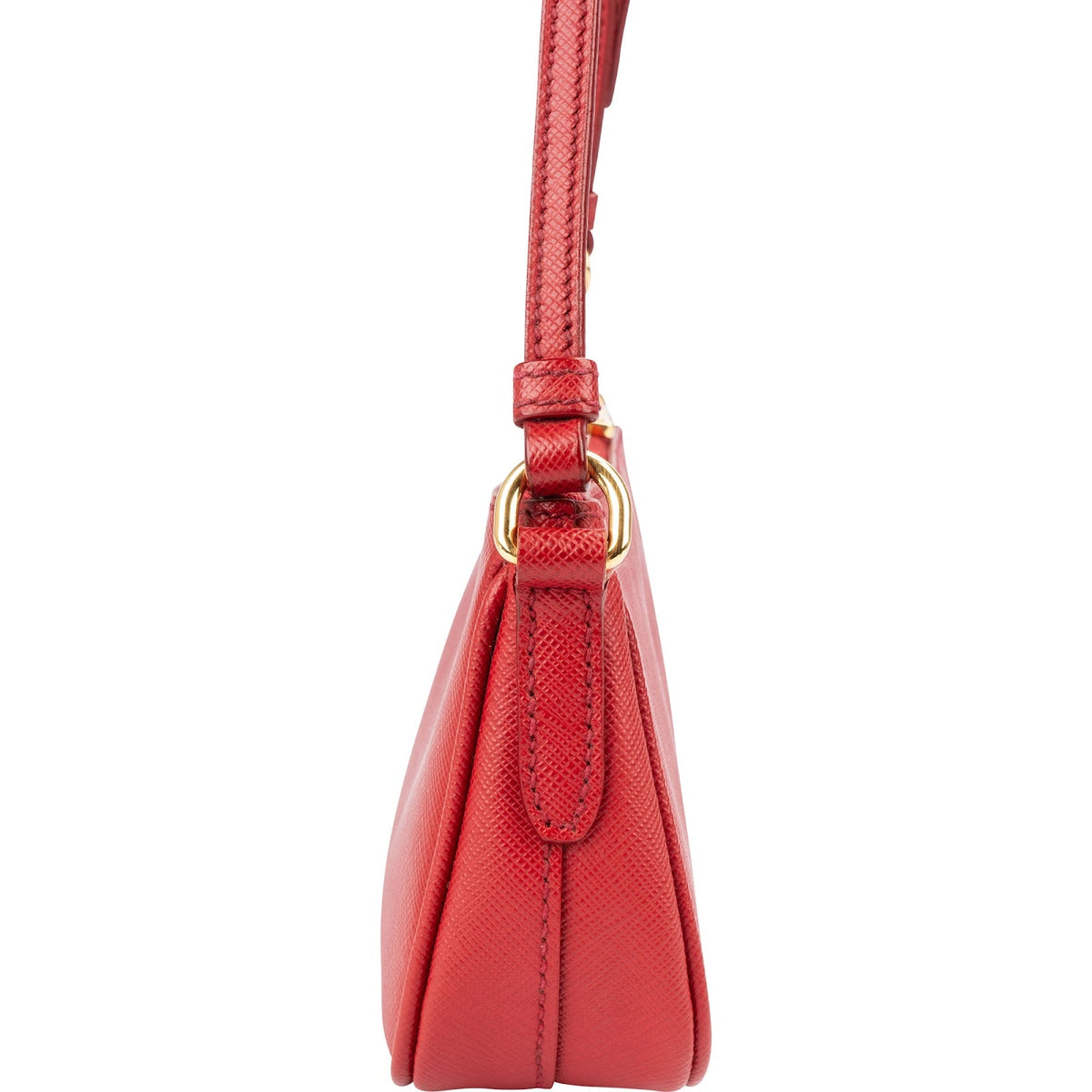 Prada Red Saffiano Leather Zip Mini Handbag