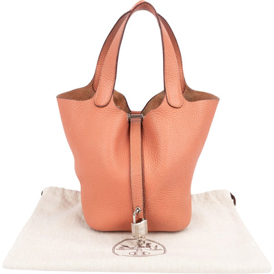 Hermès Crevette Rose Taurillon Clemence Picotin Lock 18 (PM) Handbag