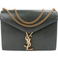 Saint Laurent Green Leather Envelope Medium Crossbody Bag