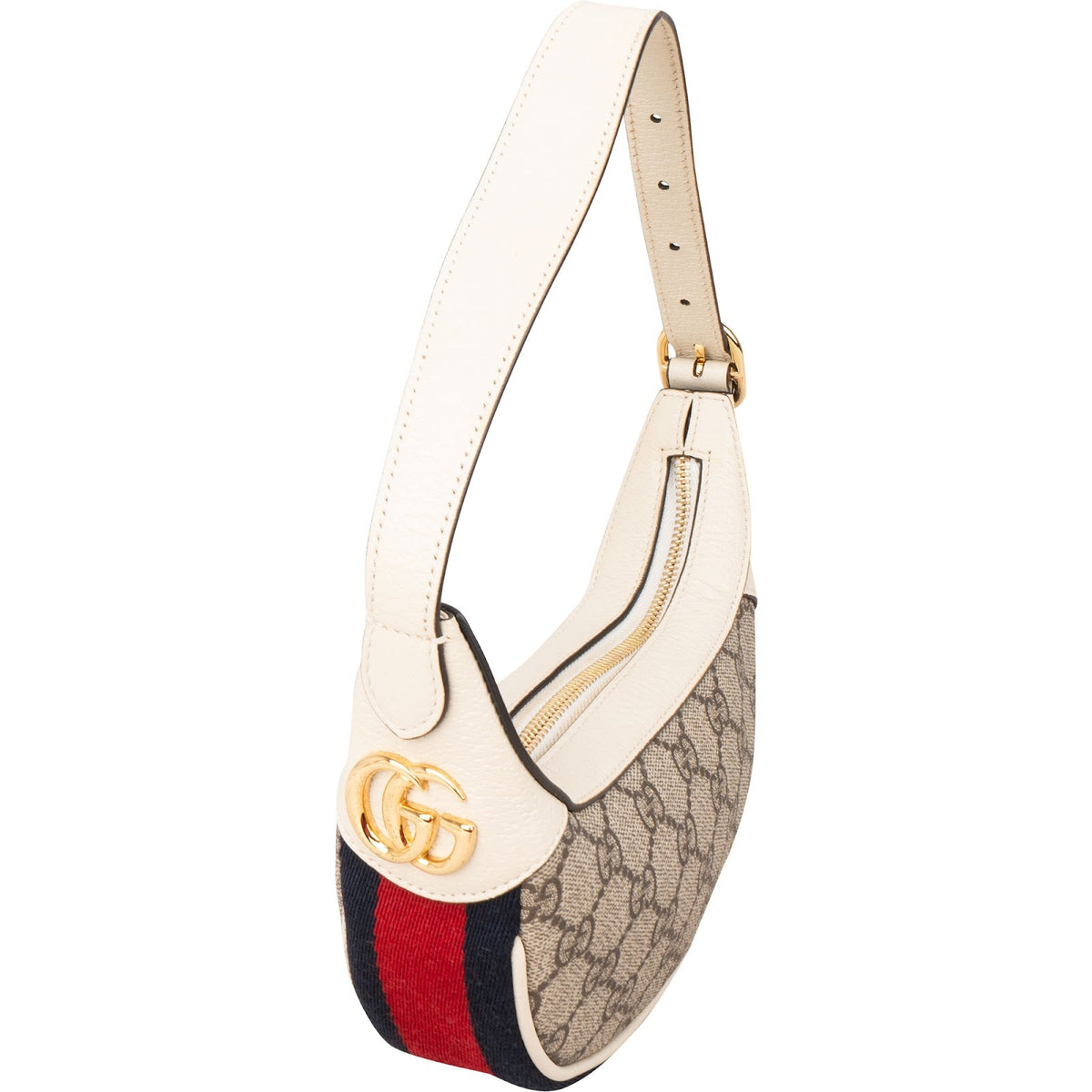 Gucci Web Stripe Ophidia Half-Moon Mini Schultertasche, Bild 3 von 11
