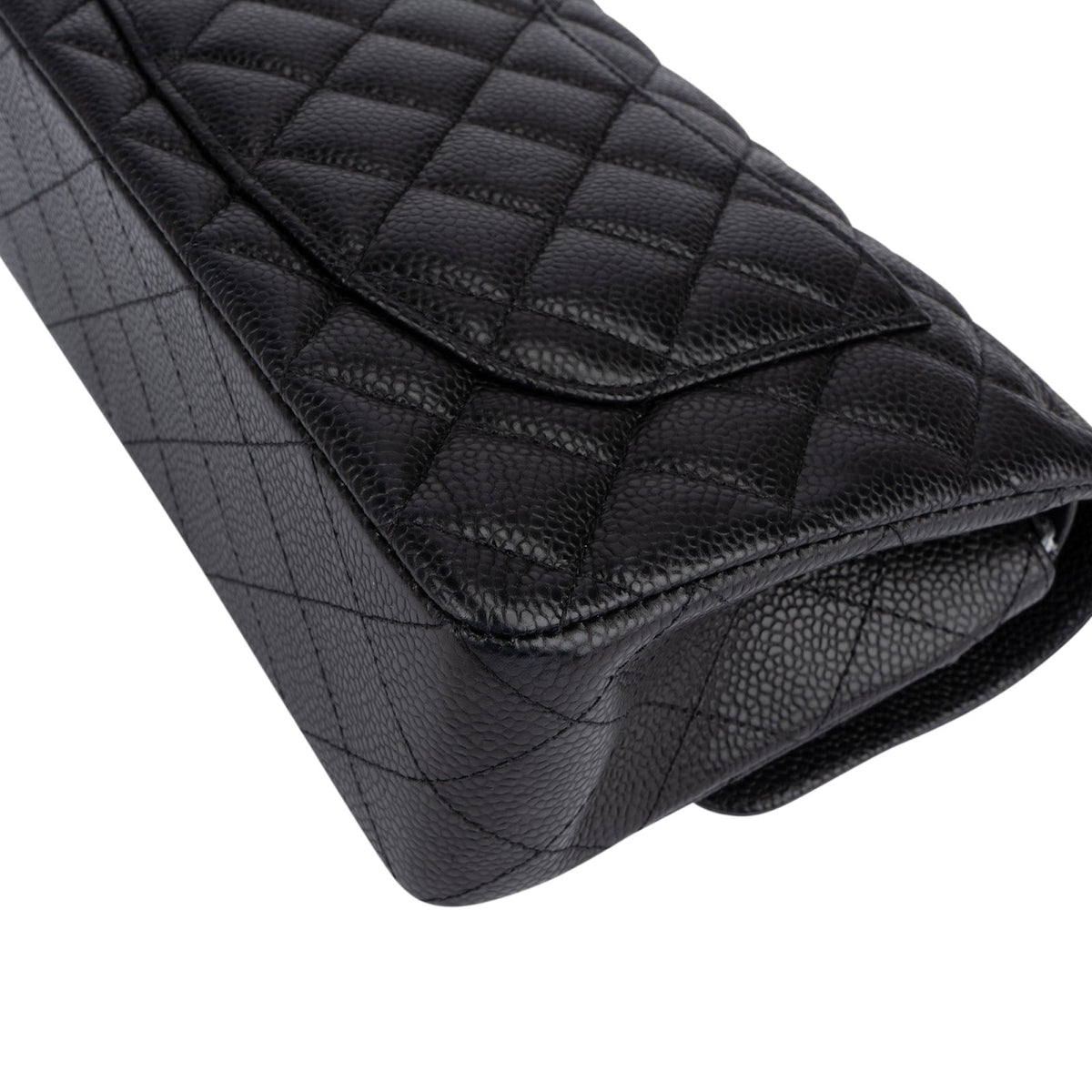 Chanel Quilted Caviar Leather Gold Small Double Flap Shoulder Bag