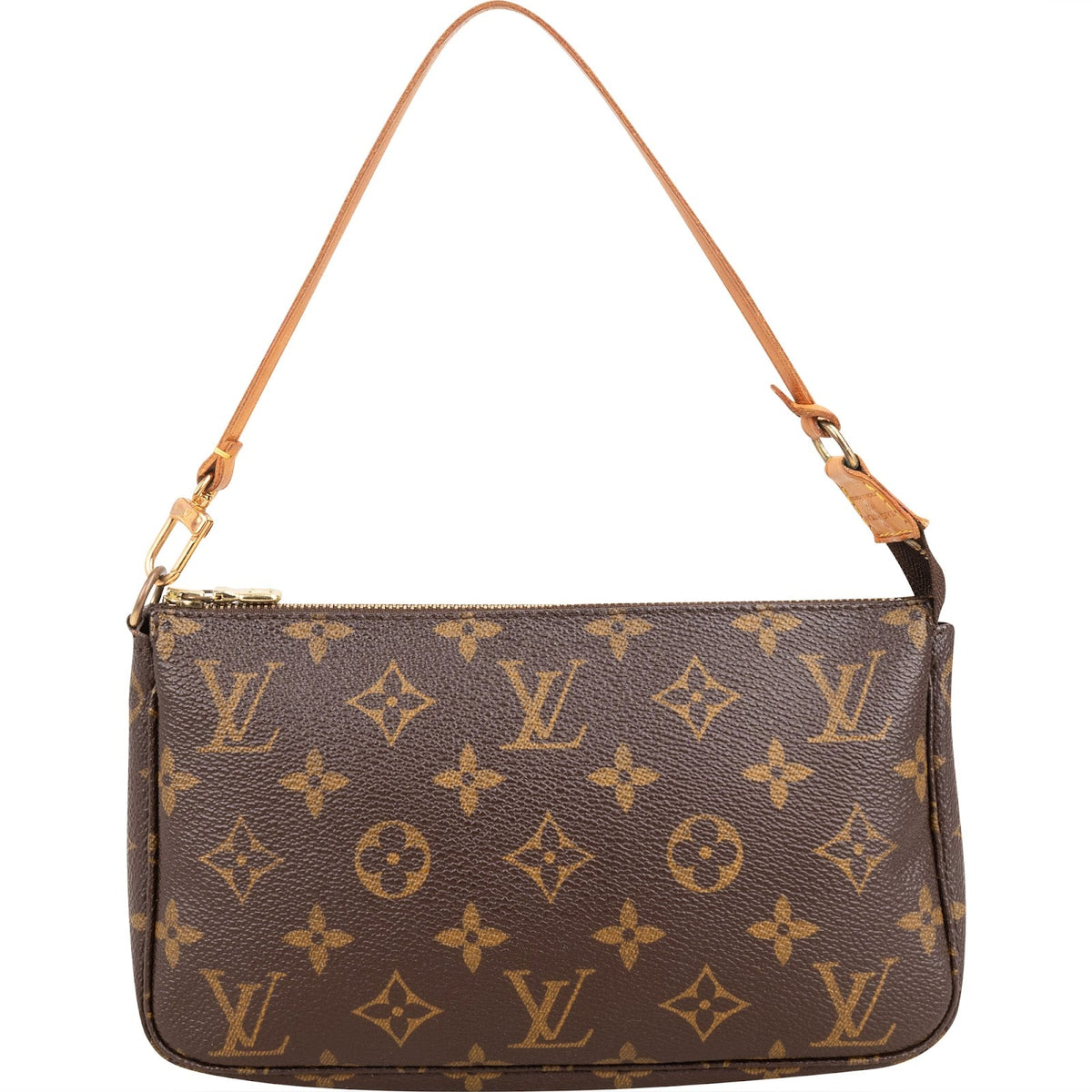 Louis Vuitton Monogram Canvas Pochette Accessoires aus Canvas und Vachetta-Leder – Vorderansicht